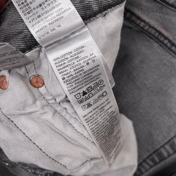 Levis Premium 501 Jeans Mens 36 x 36 Gray Straight Leg Button Fly Big E Denim - Picture 14 of 15